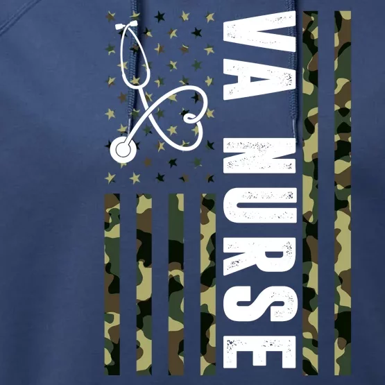 VA Nurse Army USA Flag Performance Fleece Hoodie