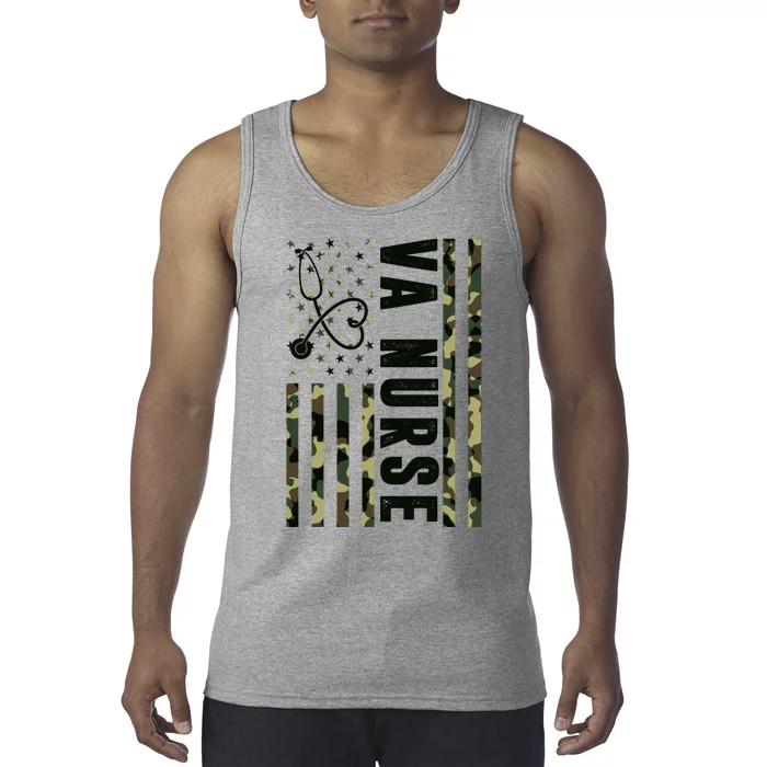 VA Nurse Army USA Flag Tank Top