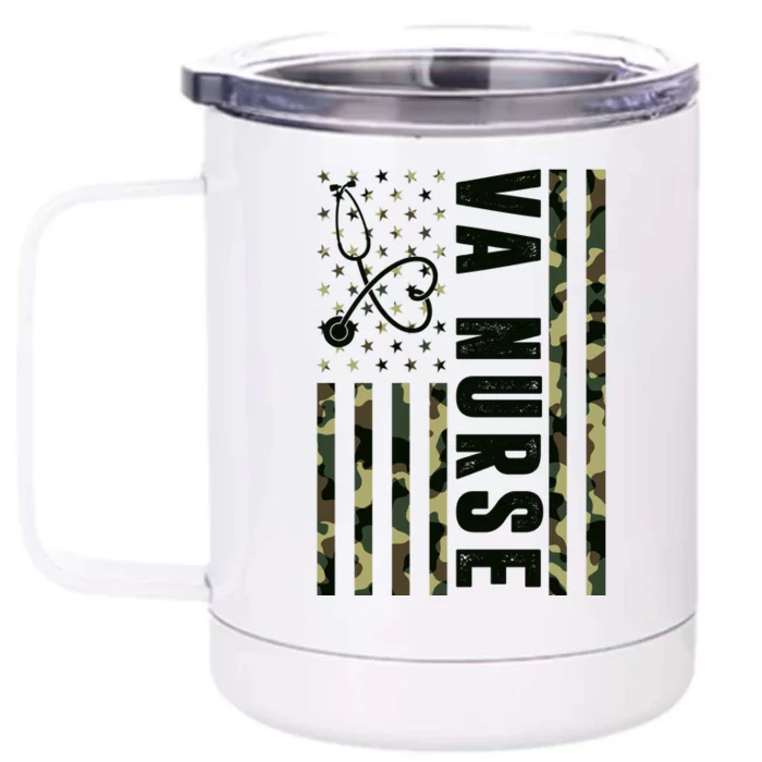 VA Nurse Army USA Flag Front & Back 12oz Stainless Steel Tumbler Cup