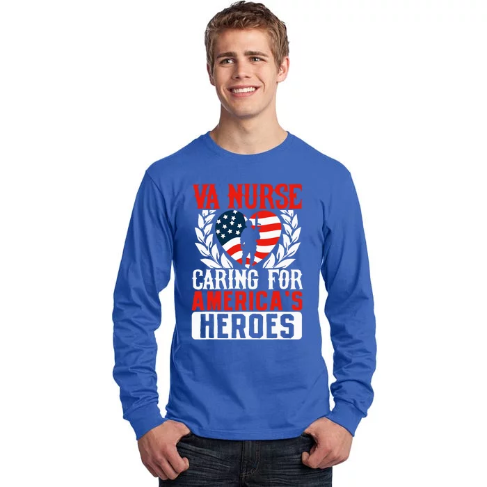 Va Nurse Americas Heros Merica Us Flag Patriot Tall Long Sleeve T-Shirt