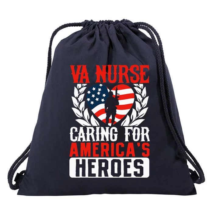 Va Nurse Americas Heros Merica Us Flag Patriot Drawstring Bag