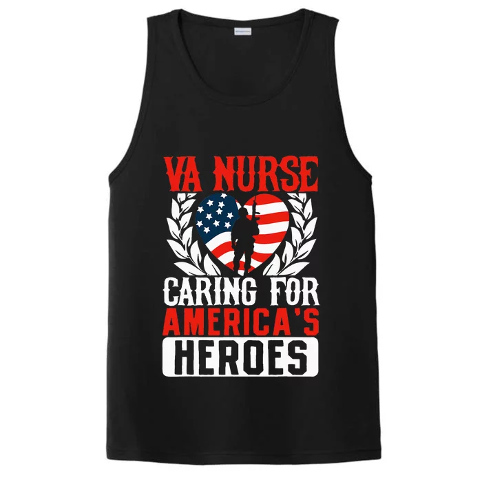 Va Nurse Americas Heros Merica US Flag Patriot Veterans Day Performance Tank