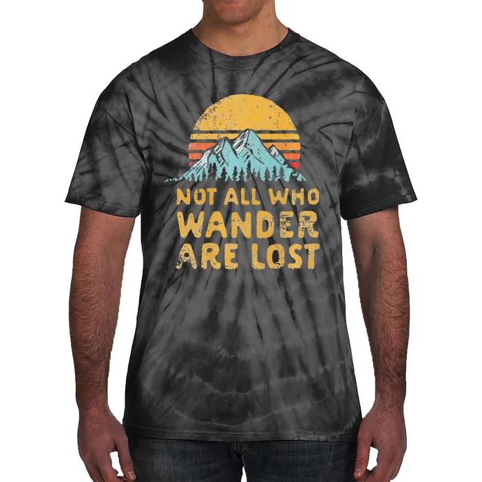 Vintage Not All Who Wander Are Lost Simple Mountains Tie-Dye T-Shirt