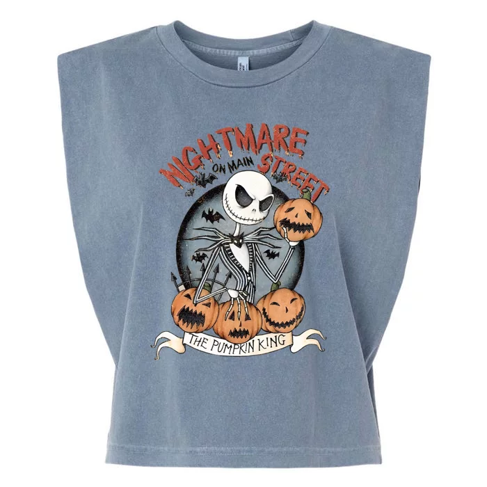 Vintage Nightmare Before Halloween The Pumpkin King Retro Nightmare Garment-Dyed Women's Muscle Tee