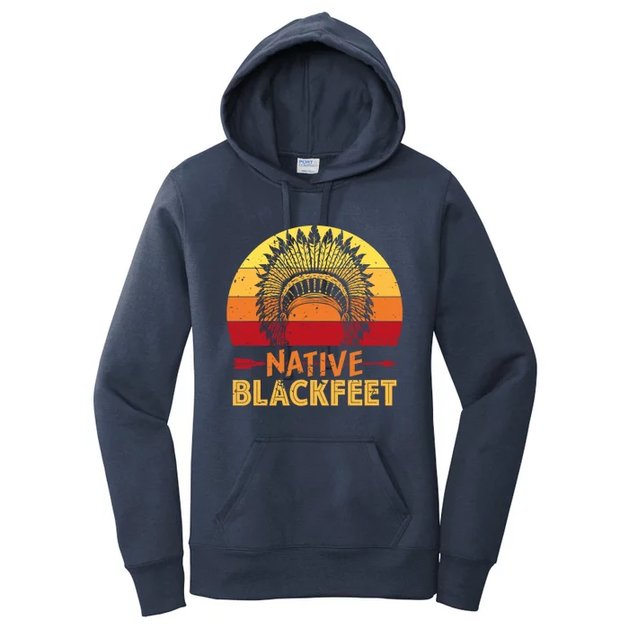 Vintage Native Blackfeet Native Pride American Indian Tribe Meaningful Gift Women's Pullover Hoodie