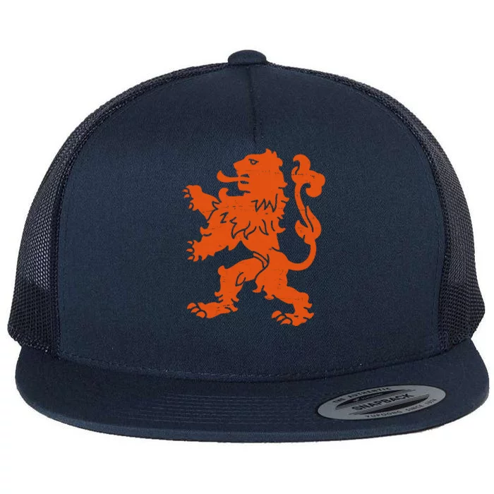 Vintage Netherlands Crest Logo Flat Bill Trucker Hat