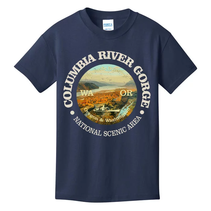 Vintage Nature Columbia River Gorge Mountain Hiking Kids T-Shirt