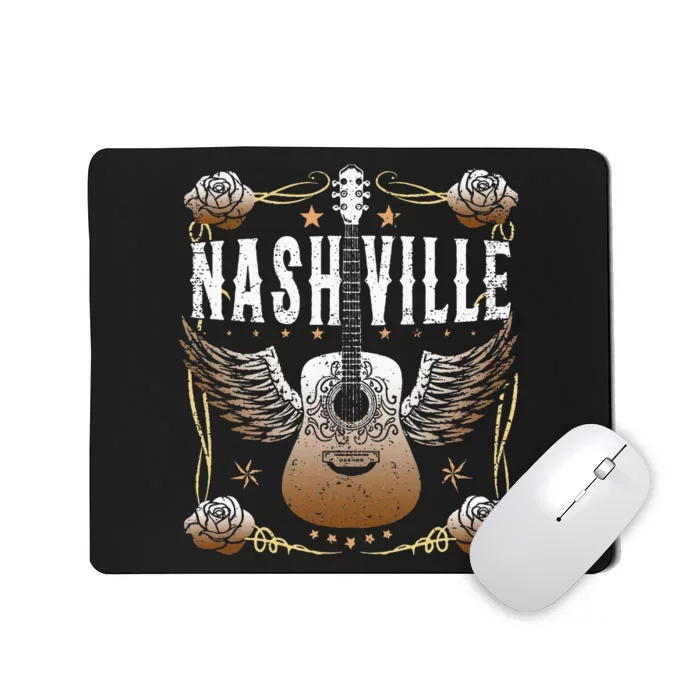 Vintage Nashville Country Music City Guitar Player Mousepad