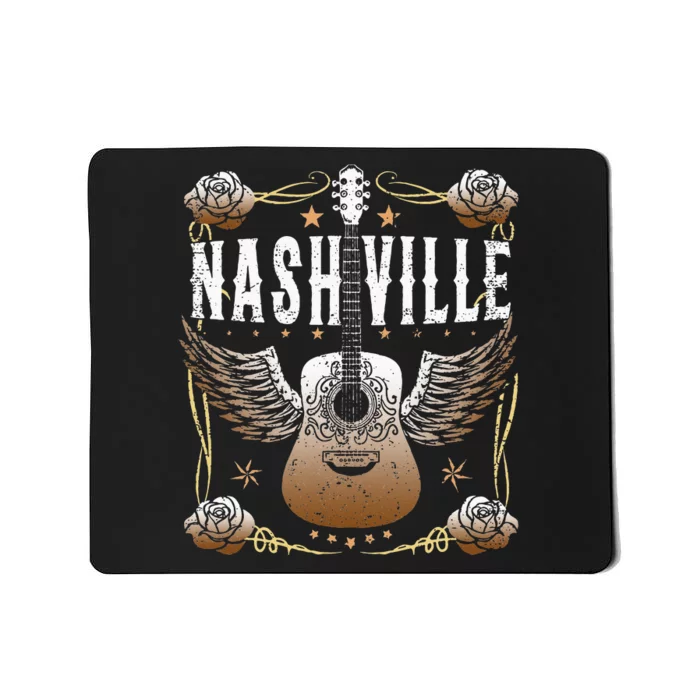 Vintage Nashville Country Music City Guitar Player Mousepad