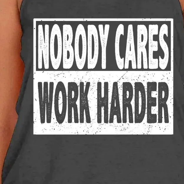 Vintage Nobody Cares Work Harder Motivational Quote Women's Knotted Racerback Tank