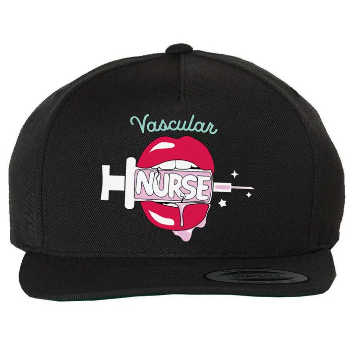 Vascular Nurse Cute Rn Cardiovascular Nursing Hot Lips Nurse Wool Snapback Cap