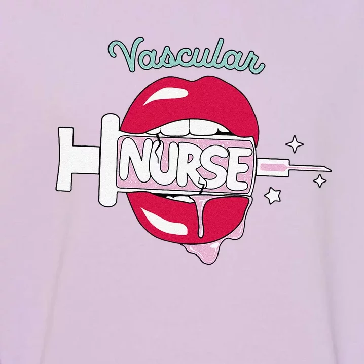 Vascular Nurse Cute Rn Cardiovascular Nursing Hot Lips Nurse Garment-Dyed Sweatshirt