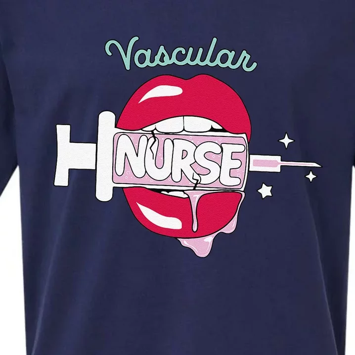 Vascular Nurse Cute Rn Cardiovascular Nursing Hot Lips Nurse Sueded Cloud Jersey T-Shirt