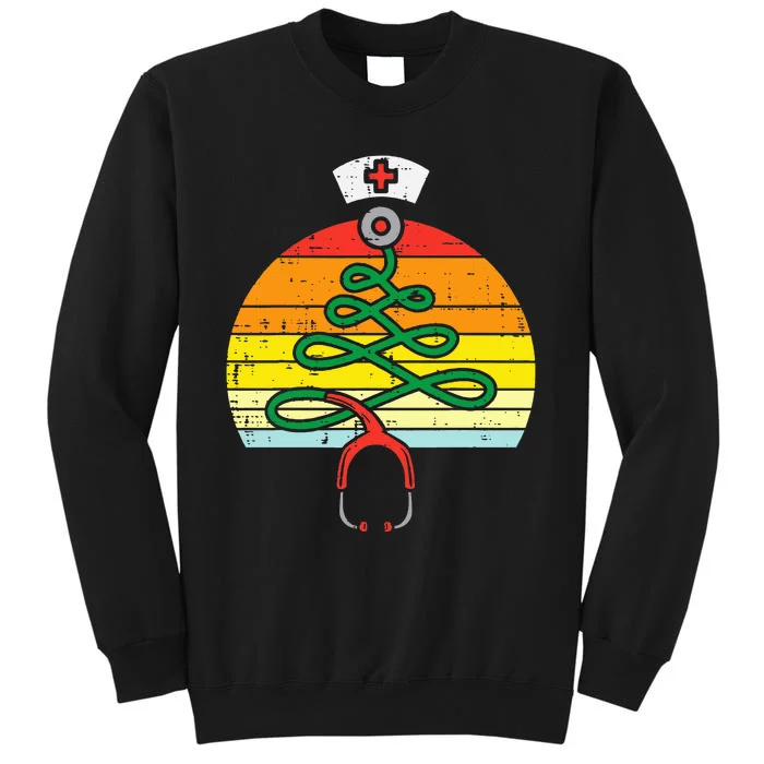 Vintage Nurse Christmas Tree Holiday Gift Sweatshirt