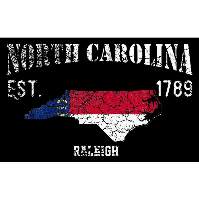 Vintage North Carolina Us State Flag And Map Raleigh Bumper Sticker