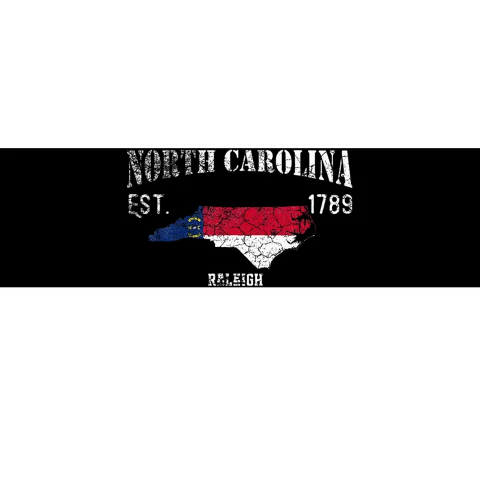 Vintage North Carolina Us State Flag And Map Raleigh Bumper Sticker