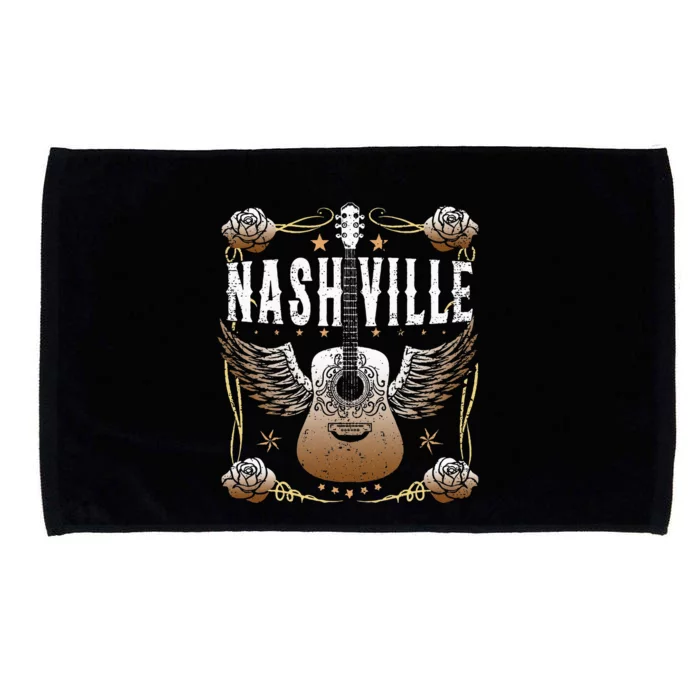 Vintage Nashville Country Music City Guitar Player Microfiber Hand Towel