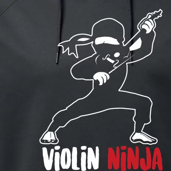 Violin Ninja Cute Violinist Musician Funny Music Player Gift Performance Fleece Hoodie