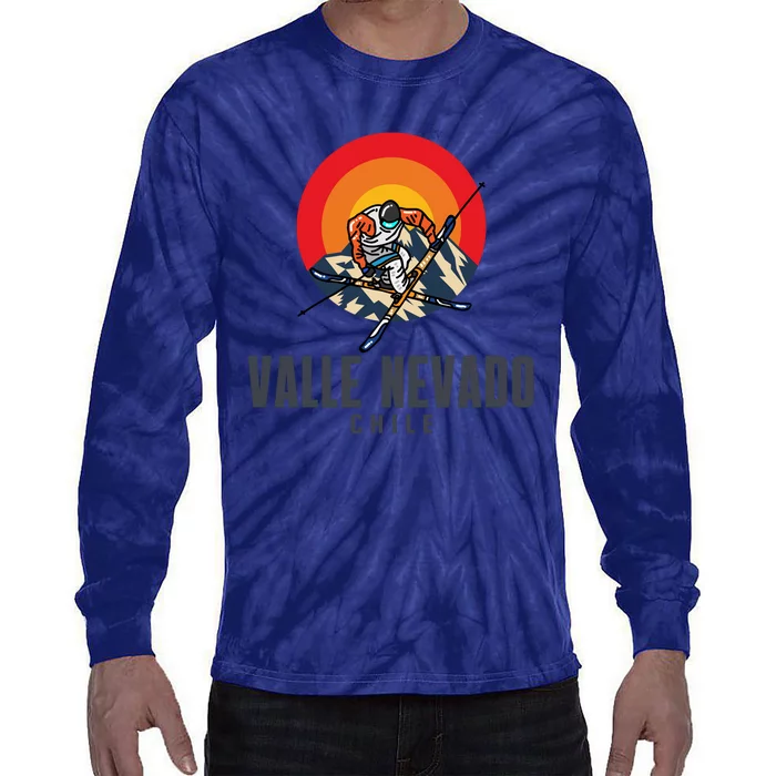 Valle Nevado Chile Ski Resort Skiing Tie-Dye Long Sleeve Shirt