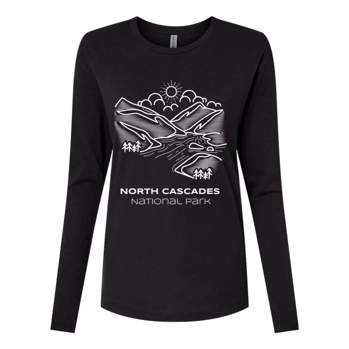 Vintage North Cascades National Park Hike Gift Womens Cotton Relaxed Long Sleeve T-Shirt