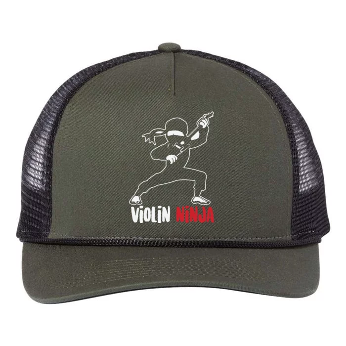 Violin Ninja Cute Violinist Musician Funny Music Player Gift Retro Rope Trucker Hat Cap