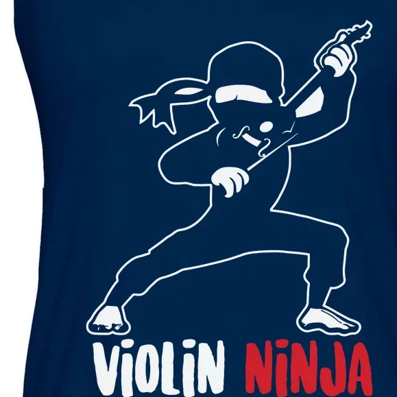 Violin Ninja Cute Violinist Musician Funny Music Player Gift Ladies Essential Flowy Tank