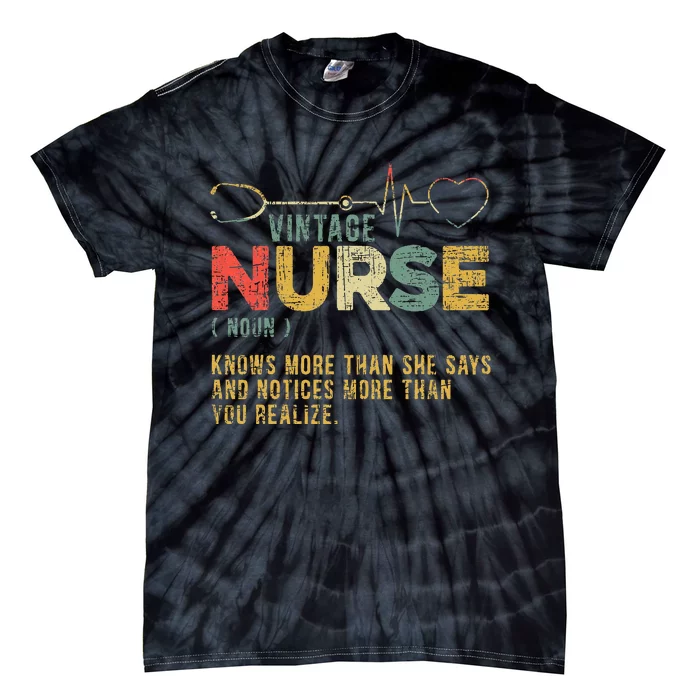 Vintage Nurse Definition Hospital Medical Registered Tie-Dye T-Shirt