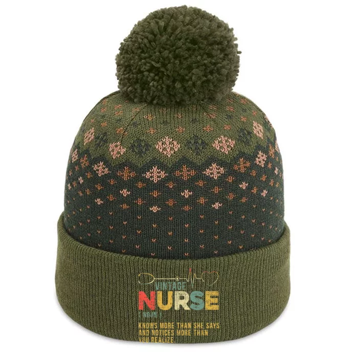 Vintage Nurse Definition Hospital Medical Registered The Baniff Cuffed Pom Beanie