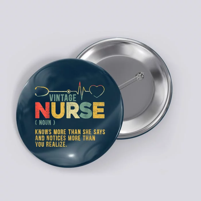 Vintage Nurse Definition Hospital Medical Registered Nursing Button