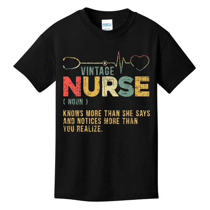 Vintage Nurse Definition Hospital Medical Registered Nursing Kids T-Shirt