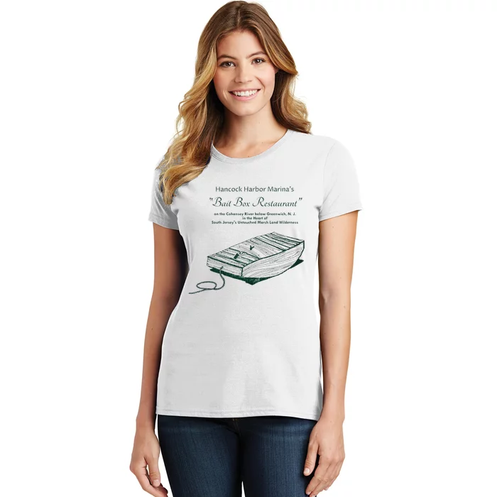 Vintage Nautical Eatery at Hancock Harbor Marina Women's T-Shirt