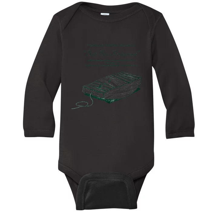 Vintage Nautical Eatery at Hancock Harbor Marina Baby Long Sleeve Bodysuit