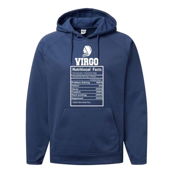 Virgo Nutritional Facts Horoscope Zodiac Astrology Sign Great Gift Performance Fleece Hoodie