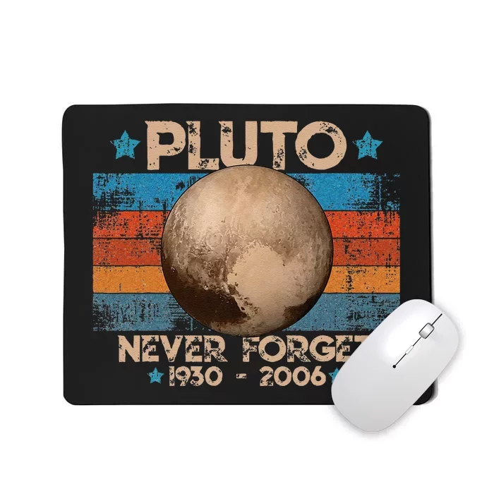 Vintage Never Forget Pluto Nerdy Astronomy Space Science Mousepad