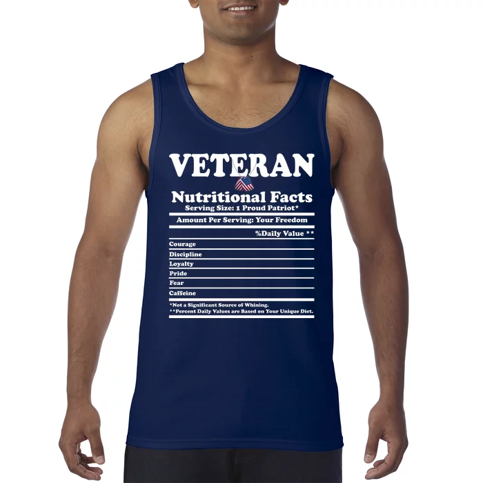 Veteran Nutritional Facts Proud Patriot Tank Top