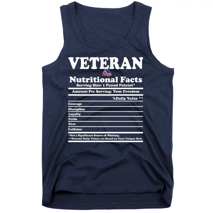 Veteran Nutritional Facts Proud Patriot Tank Top