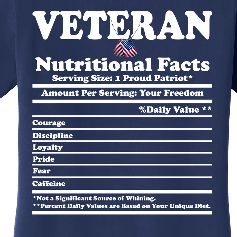 Veteran Nutritional Facts Proud Patriot Women's T-Shirt