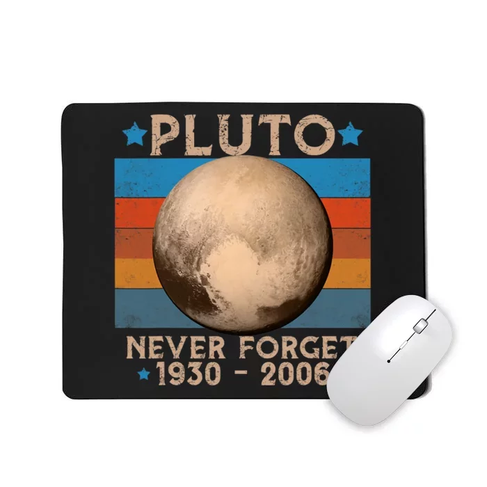 Vintage Never Forget Pluto Nerdy Astronomy Space Science Trendy Design Mousepad