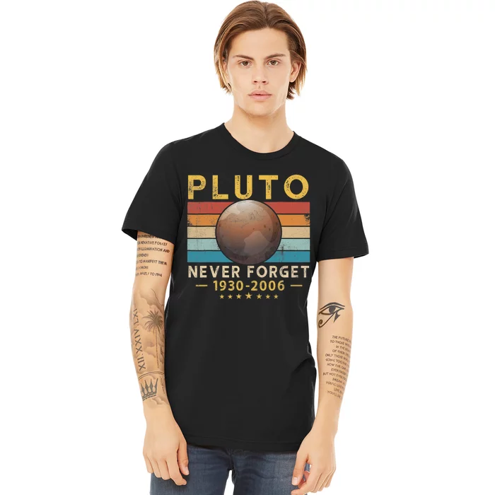 Vintage Never Forget Pluto Retro Style Funny Space Science Premium T-Shirt