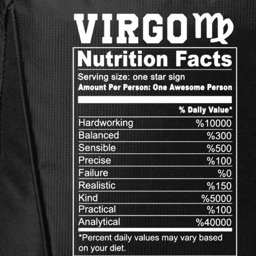 Virgo Nutrition Facts Cool Gift City Backpack