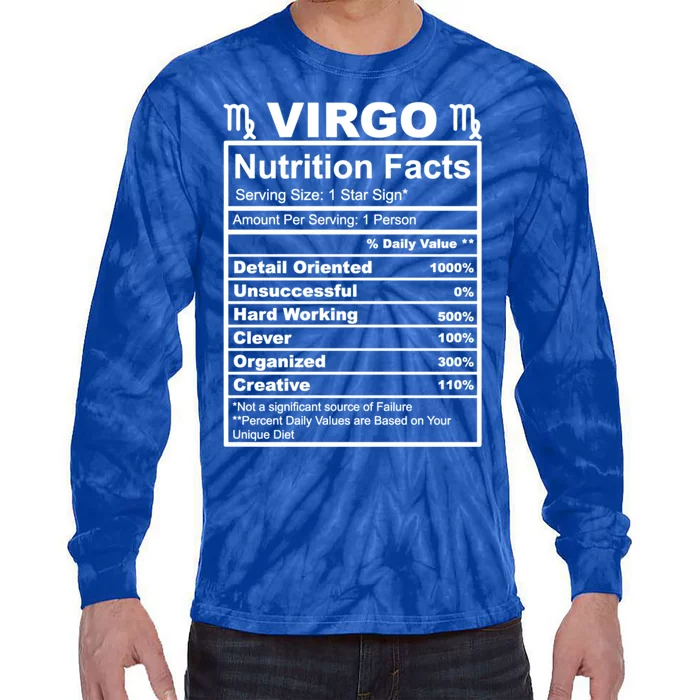 Virgo Nutrition Facts Gift Tie-Dye Long Sleeve Shirt