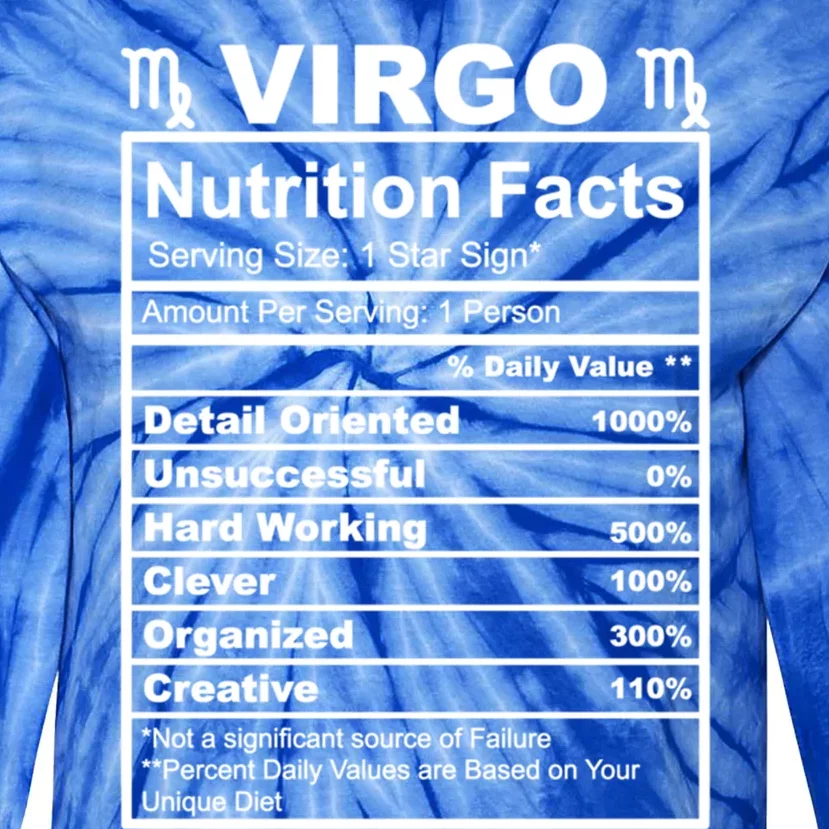 Virgo Nutrition Facts Gift Tie-Dye Long Sleeve Shirt