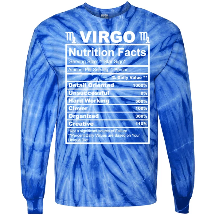 Virgo Nutrition Facts Gift Tie-Dye Long Sleeve Shirt