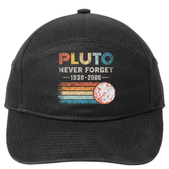 Vintage Never Forget Pluto Funny Retro Astronomy Space 7-Panel Snapback Hat