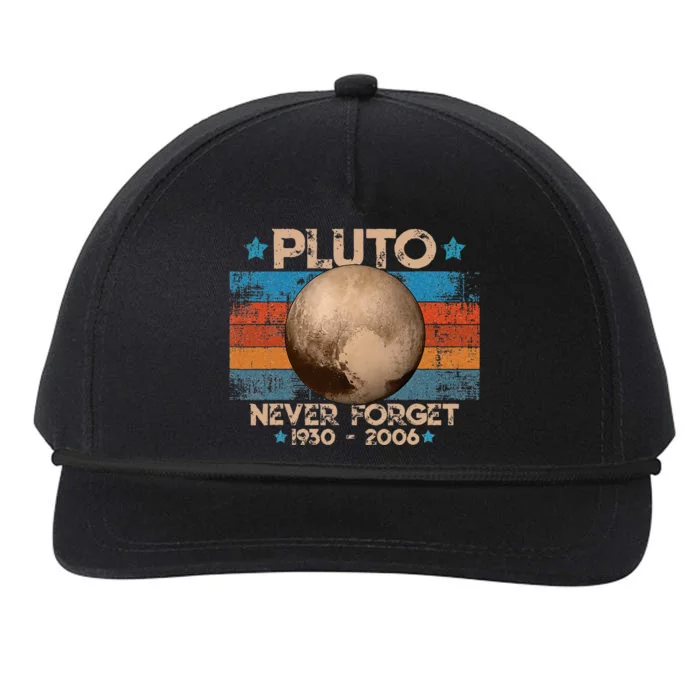 Vintage Never Forget Pluto Nerdy Astronomy Space Science Snapback Five-Panel Rope Hat