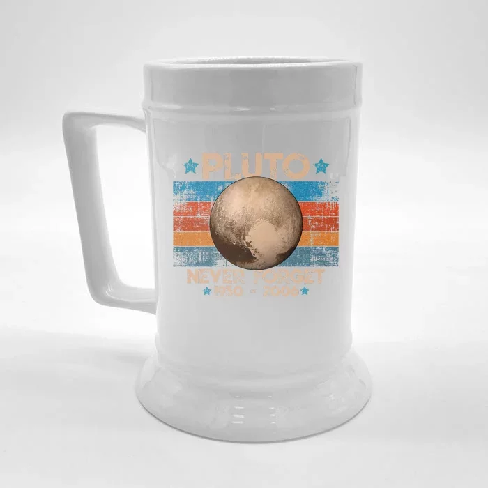 Vintage Never Forget Pluto Nerdy Astronomy Space Science Front & Back Beer Stein