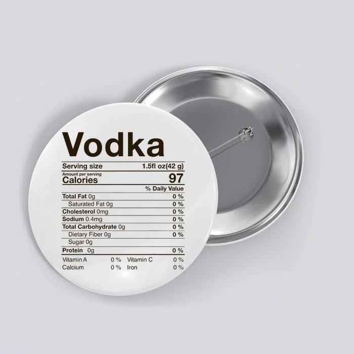 Vodka Nutrition Facts Thanksgiving Gifts Drinking Costume Button