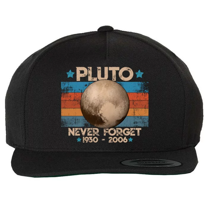 Vintage Never Forget Pluto Nerdy Astronomy Space Science Meaningful Gift Wool Snapback Cap