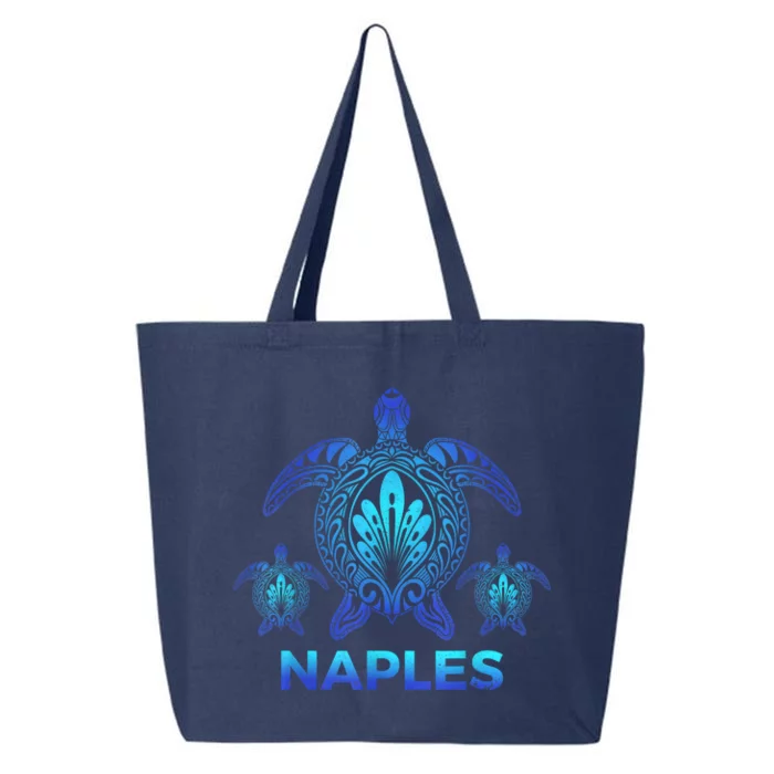 Vintage Naples Florida FL Ocean Blue Sea Turtle Souvenirs 25L Jumbo Tote