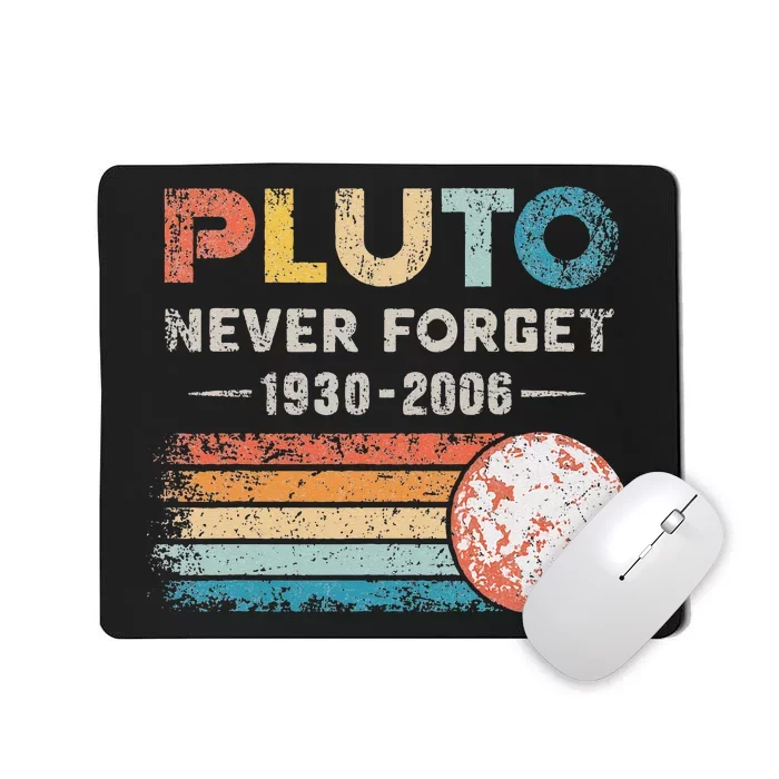 Vintage Never Forget Pluto Funny Retro Astronomy Space Mousepad